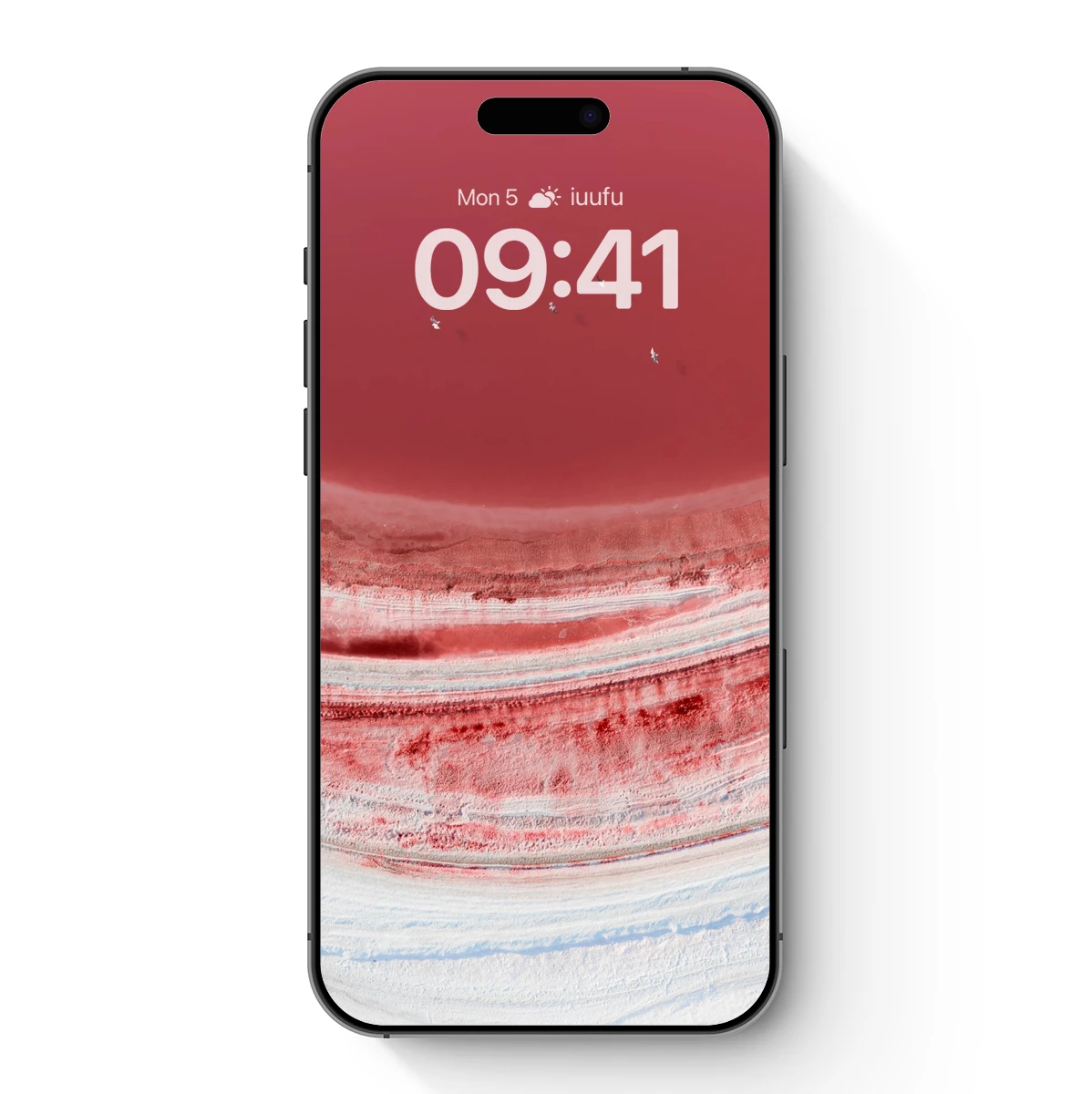 Crimson Lake Serenity: Aerial Symphony