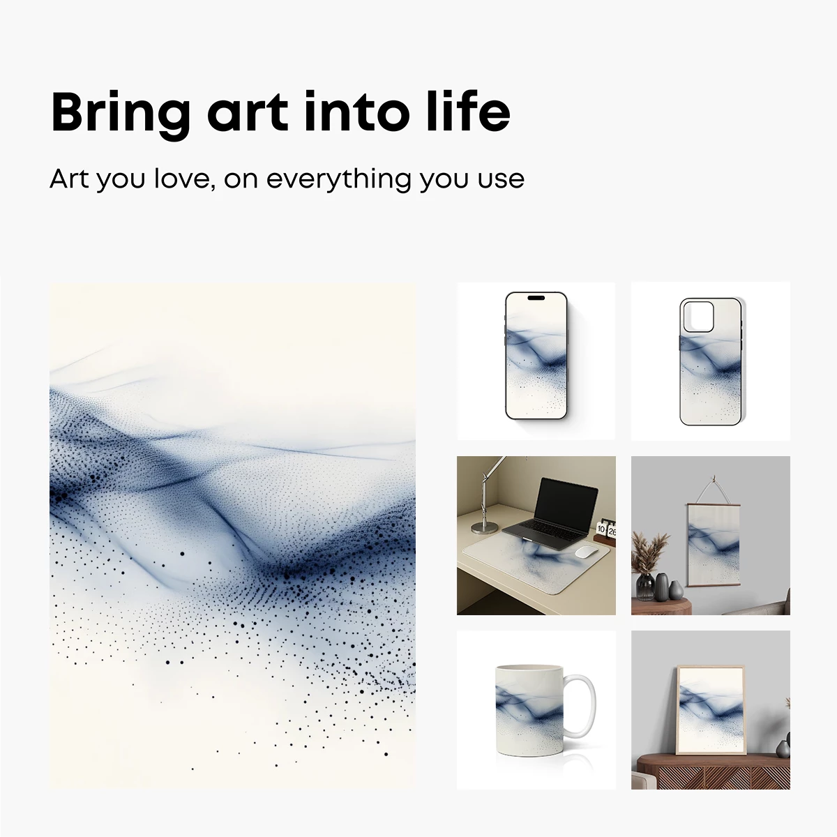 Ethereal Dot Waves: Abstract Flow in Monochrome