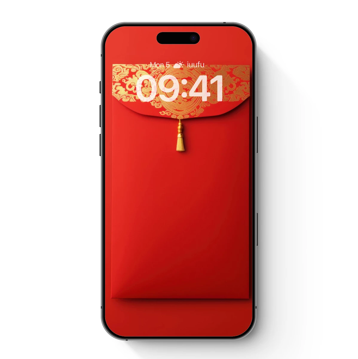 Elegant Red Envelope with Golden Ornamentation