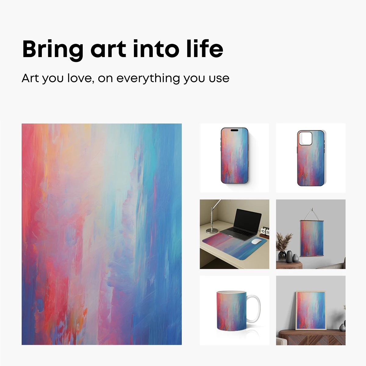 Abstract Fusion: Warm Reds Meet Cool Blues - Image 2