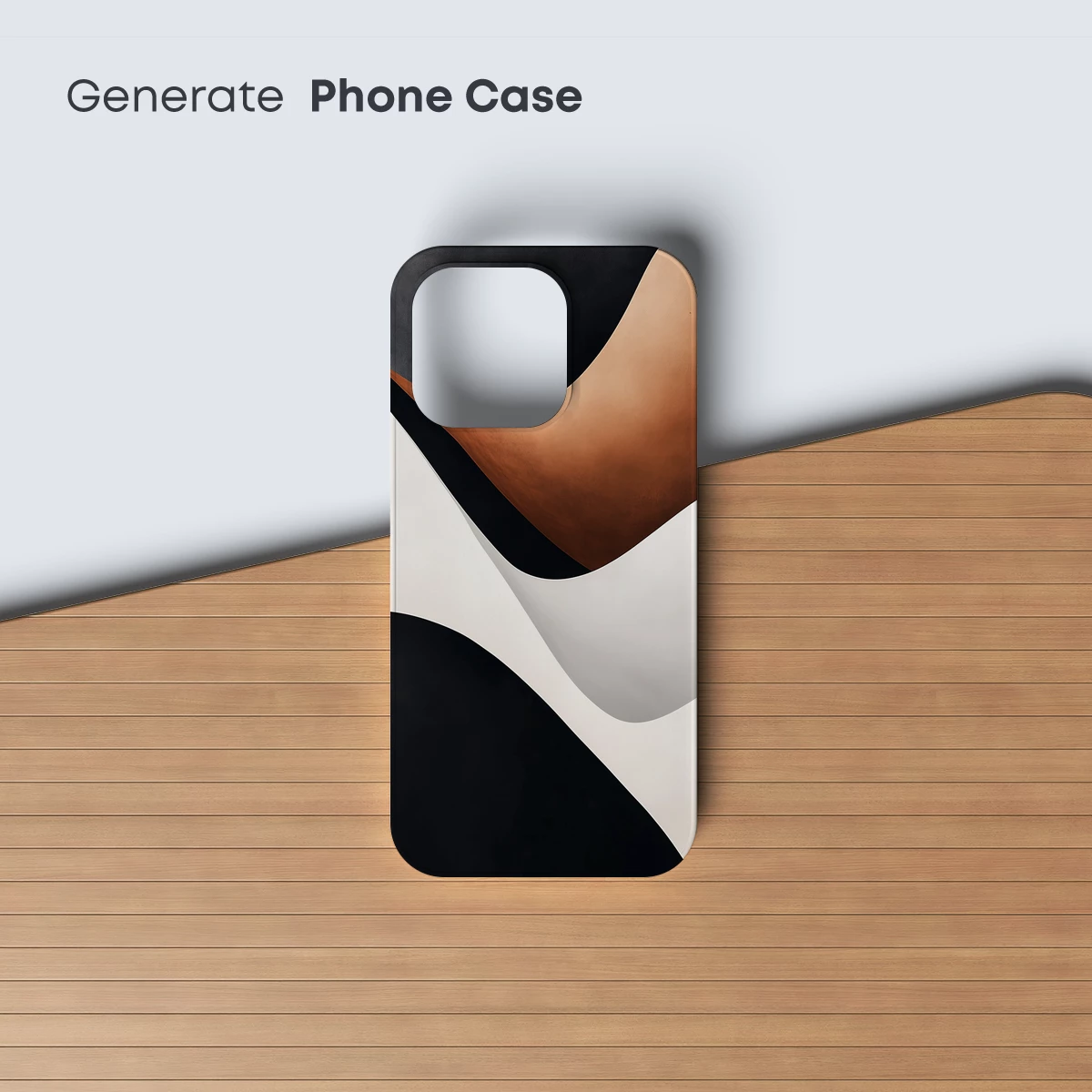 Abstract Flow: Copper, White, and Black Harmony - Image 3