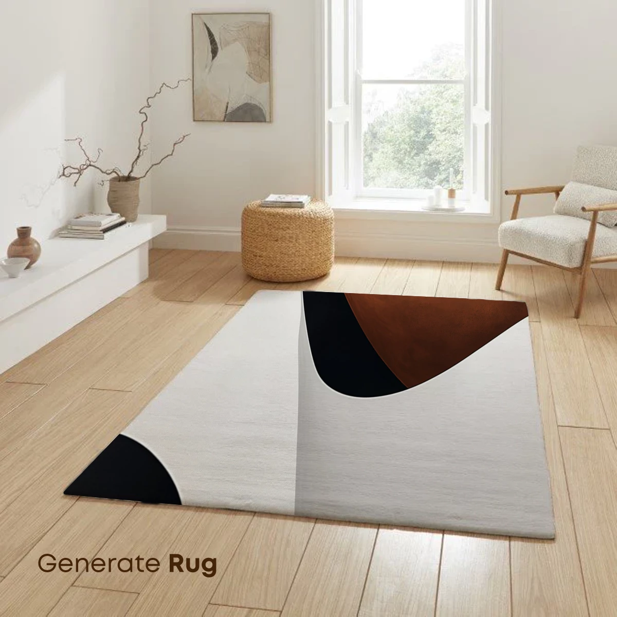 Abstract Flow: Copper, White, and Black Harmony - Image 6