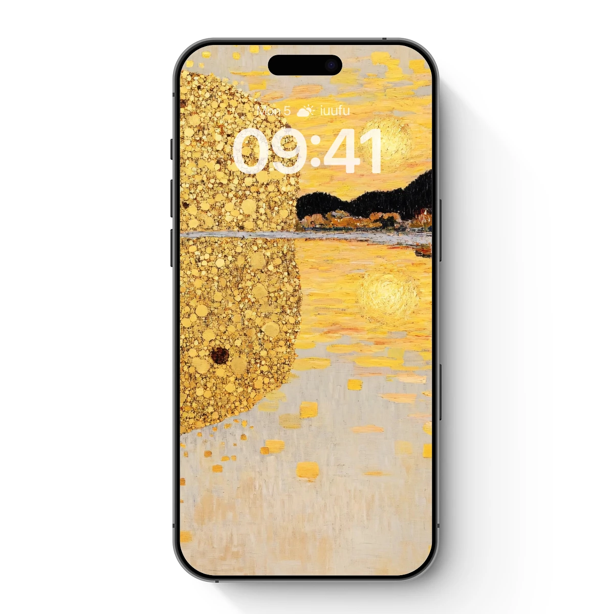 Golden Pebble Sunset: A Van Gogh-Inspired Mosaic