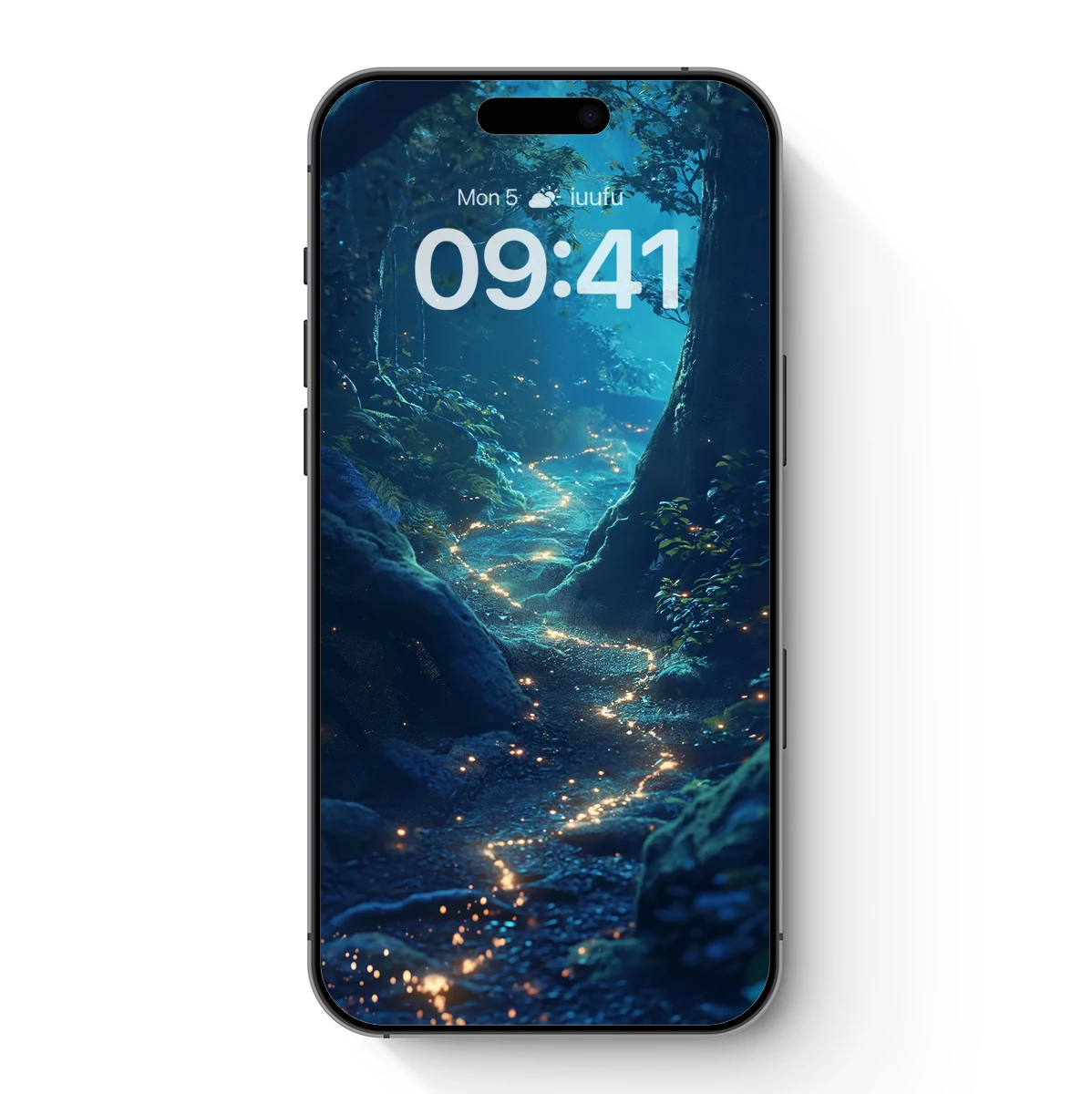 Enchanted Forest Pathway: Glowing Trails in Moonlight