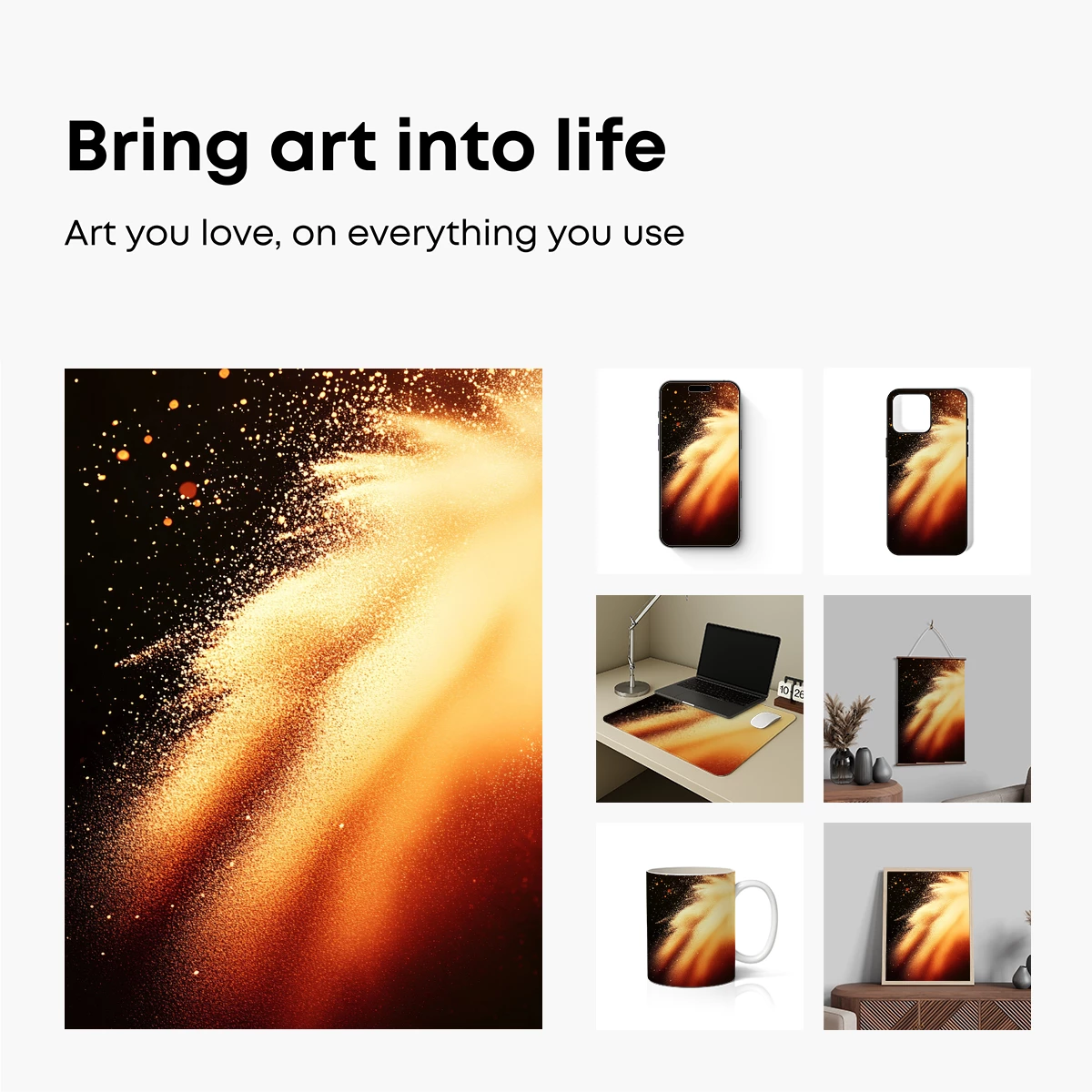 Golden Dust Symphony: Ethereal Particles in Motion - Image 2