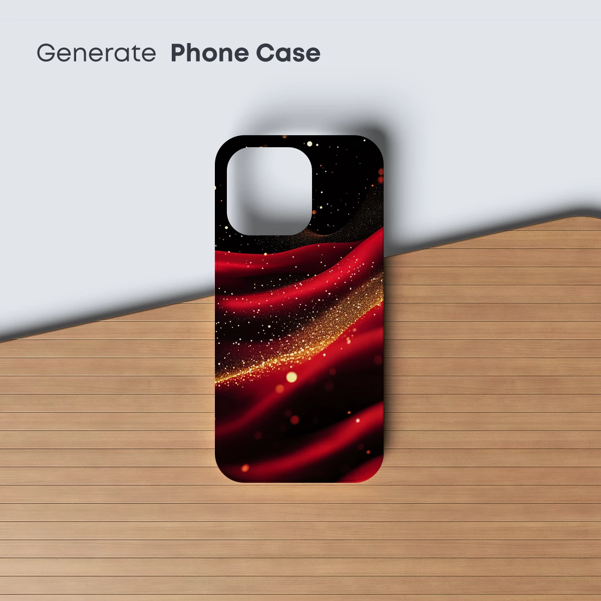 Elegant Red Silk with Golden Stardust - Image 3