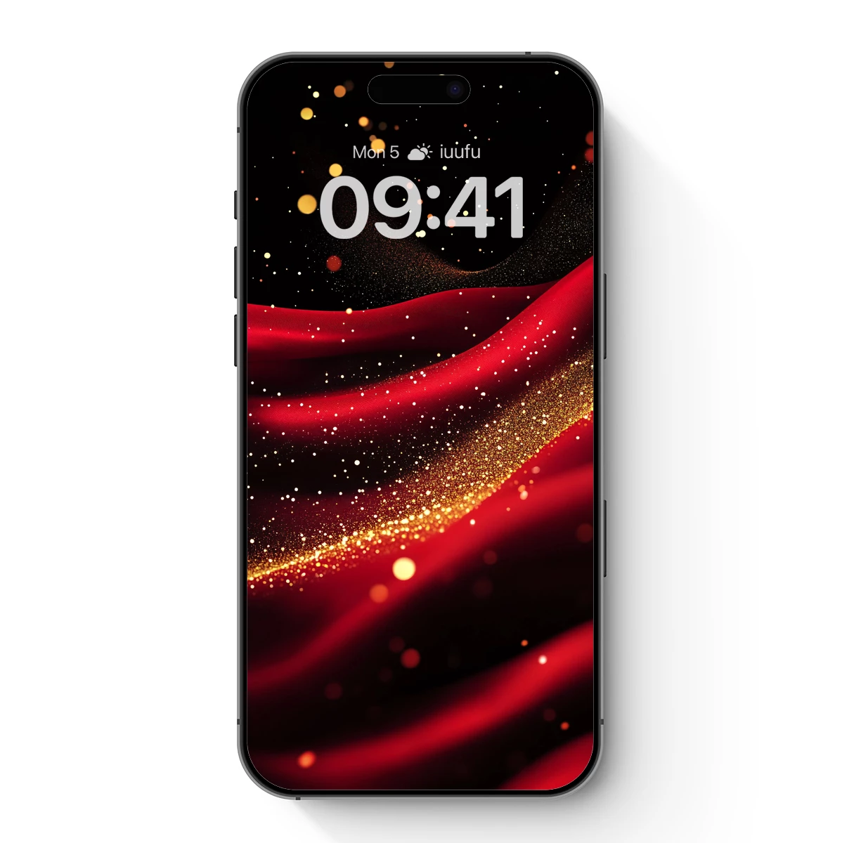 Elegant Red Silk with Golden Stardust