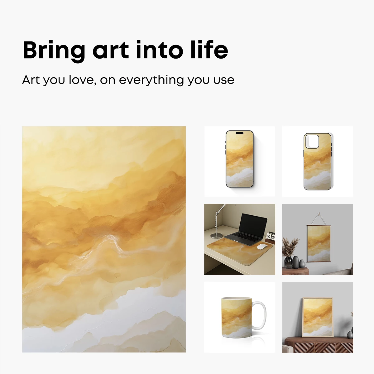 Golden Horizon: Abstract Fluidity in Warm Tones - Image 2