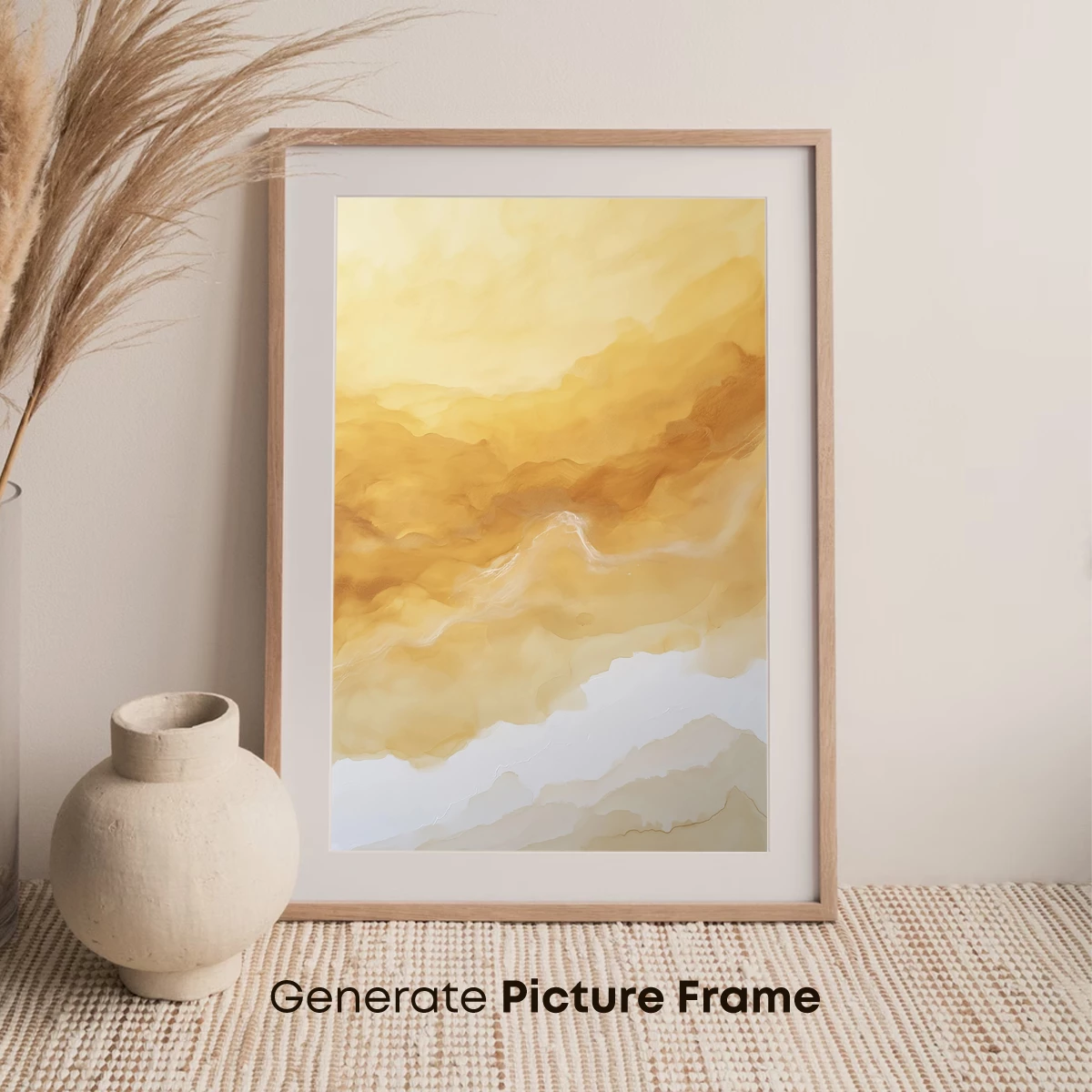 Golden Horizon: Abstract Fluidity in Warm Tones - Image 7