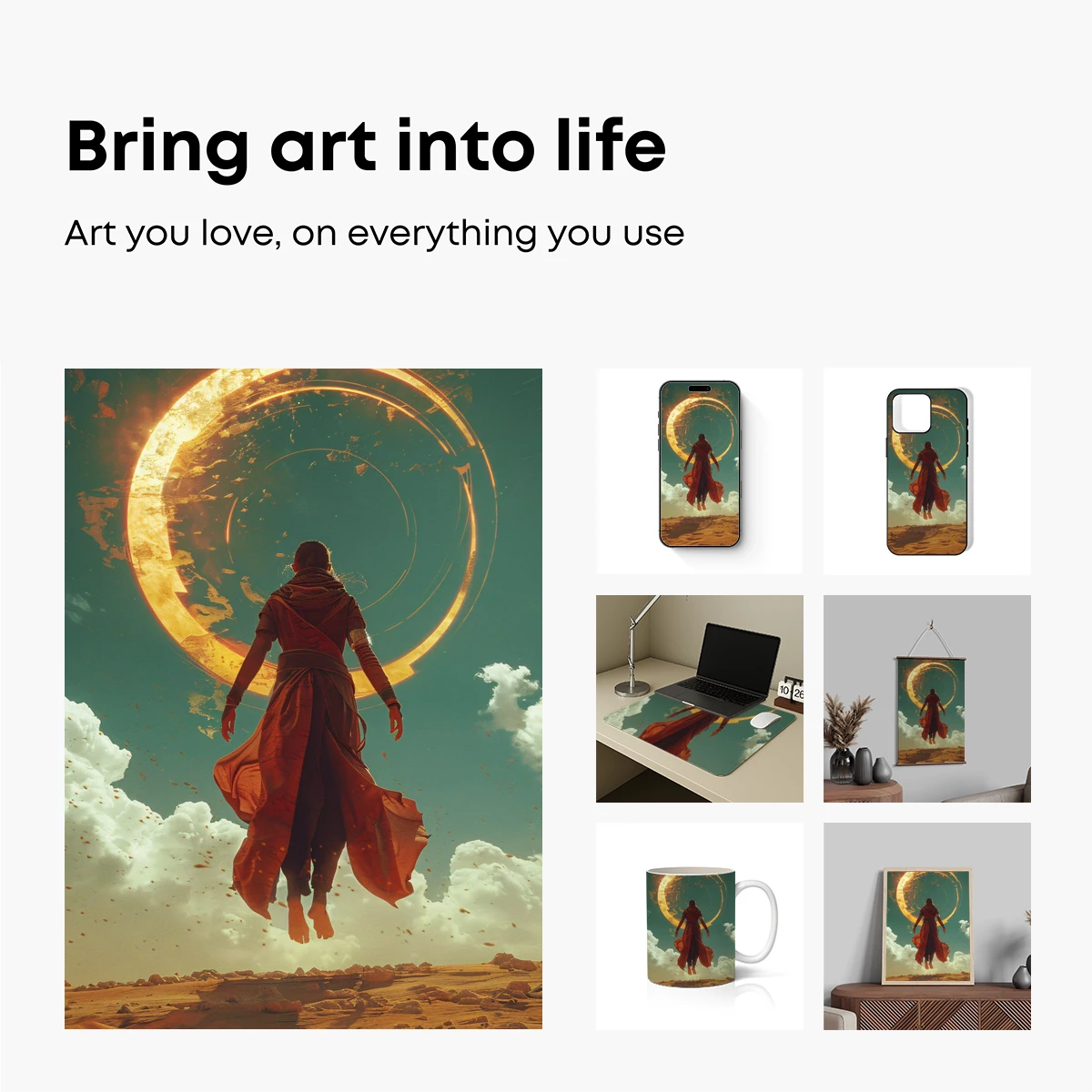 Ethereal Desert Levitation: Futuristic Wanderer - Image 2