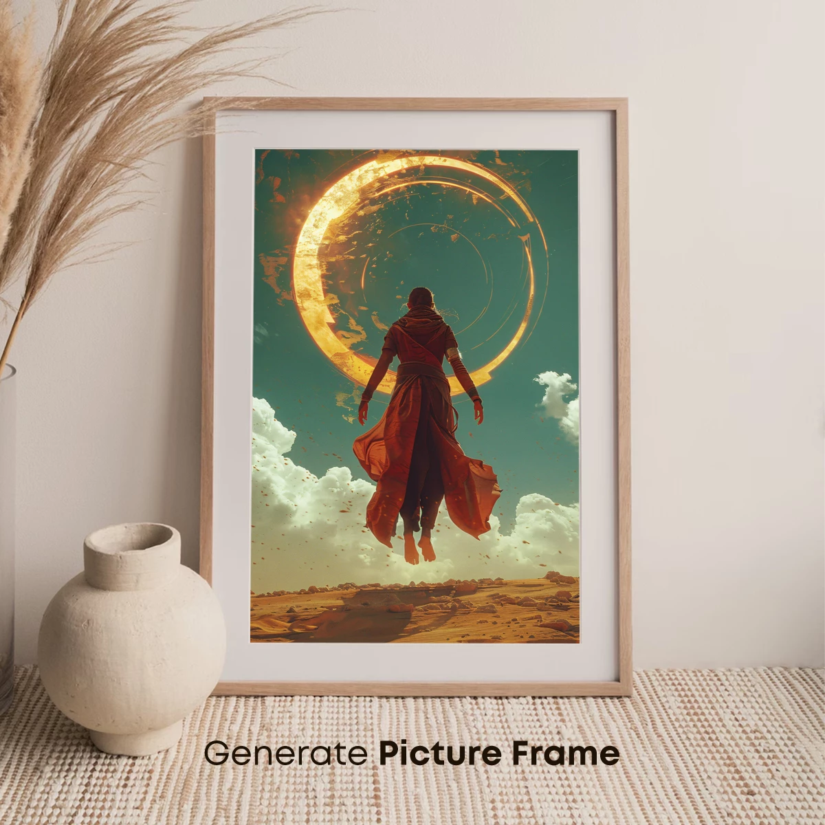 Ethereal Desert Levitation: Futuristic Wanderer - Image 7