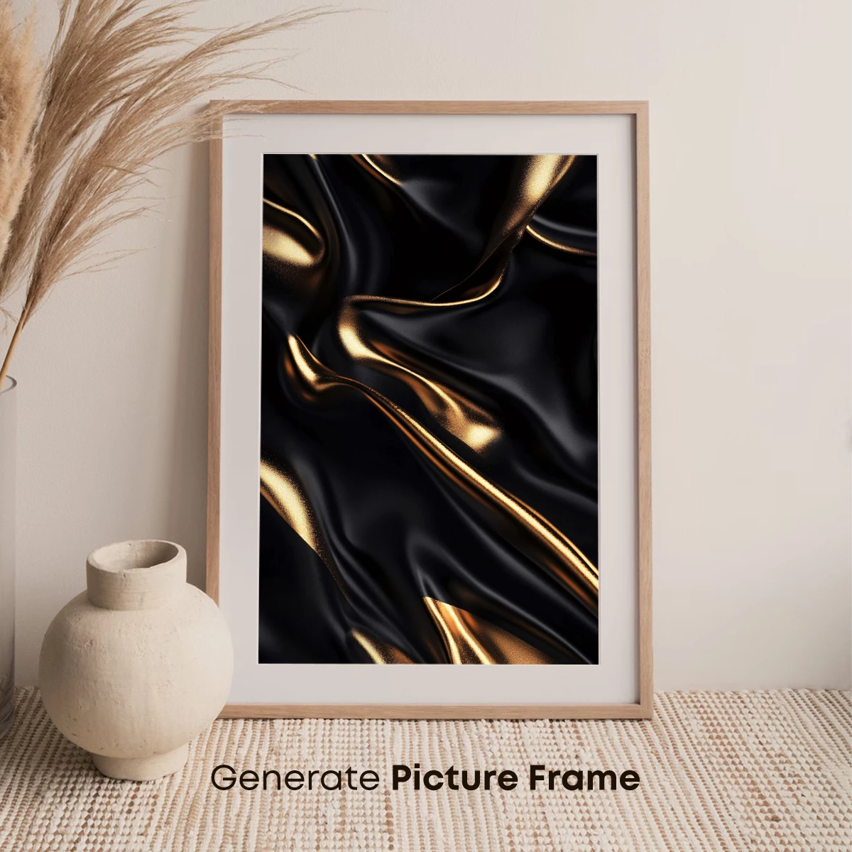 Elegant Black and Gold Silk Drapery - Image 7