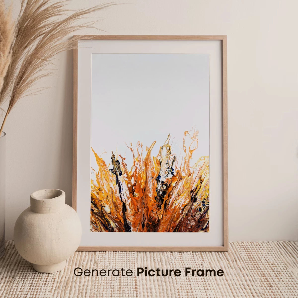 Fiery Abstract Eruption: Modern Fluid Art - Image 7