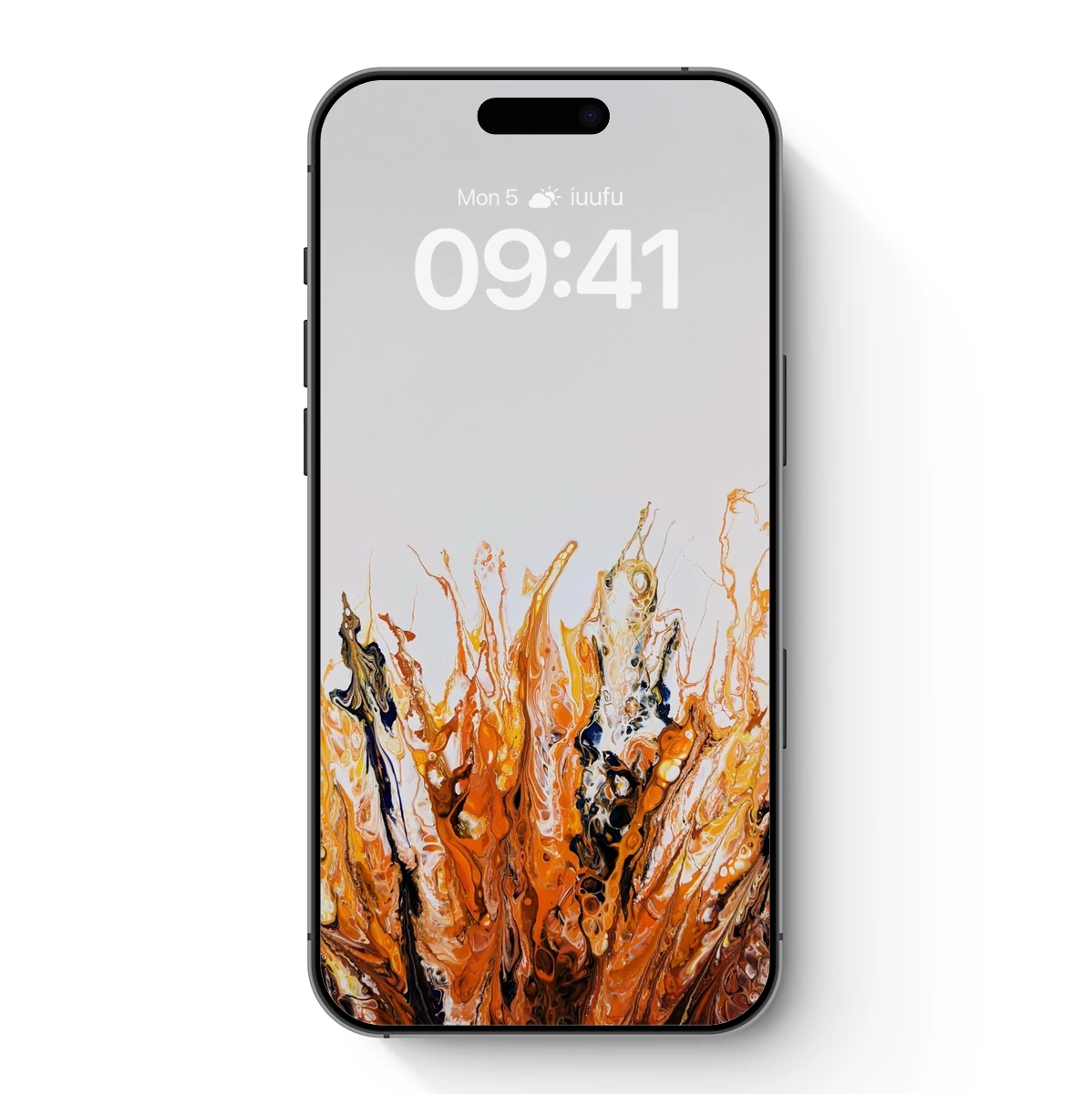 Fiery Abstract Eruption: Modern Fluid Art