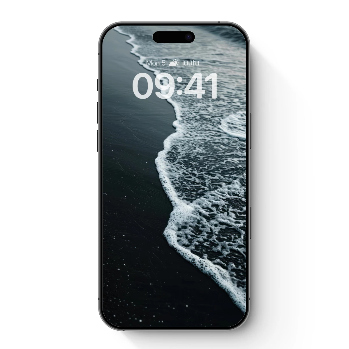 Eternal Shoreline: Monochrome Waves on Black Sand