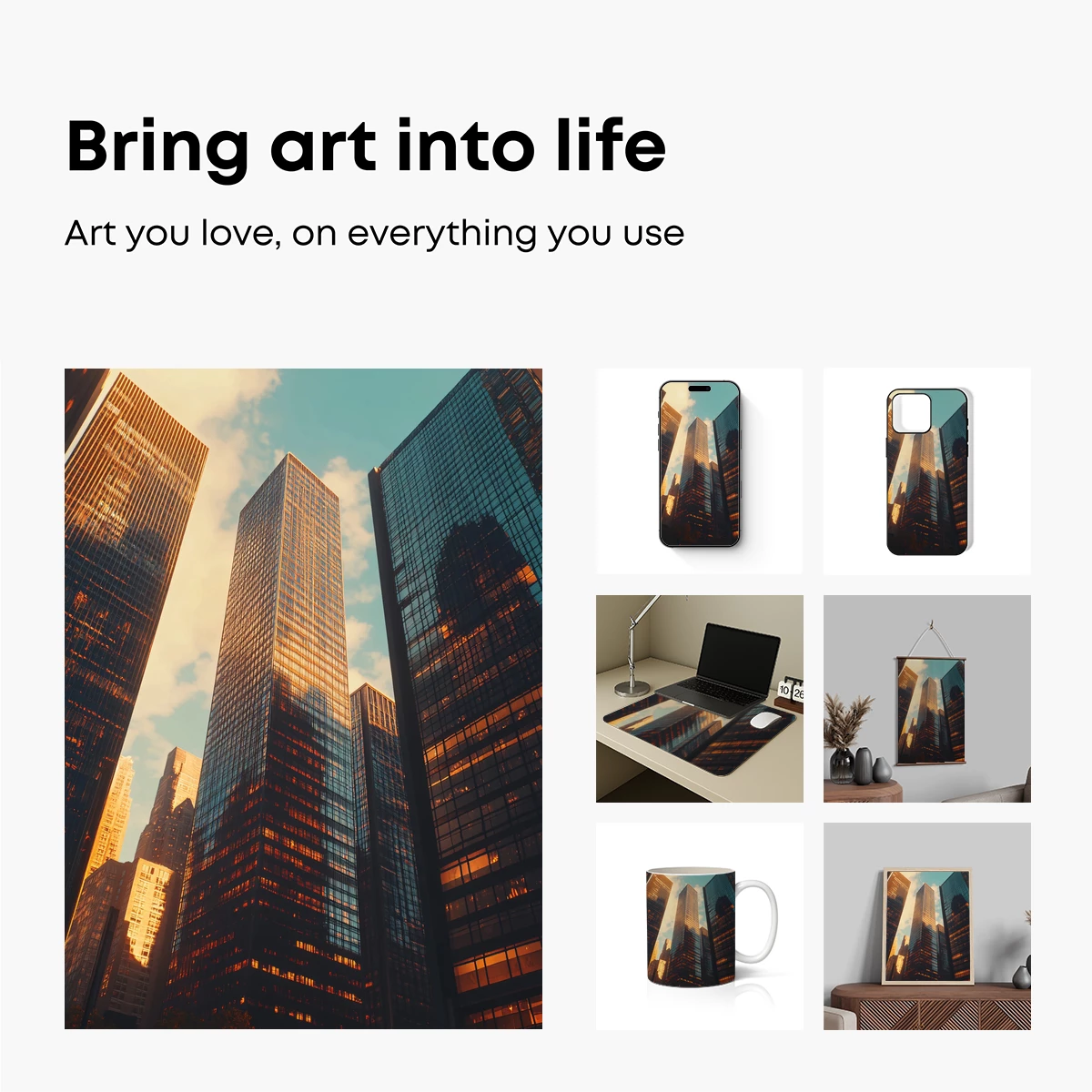 Golden Skyscrapers at Dusk