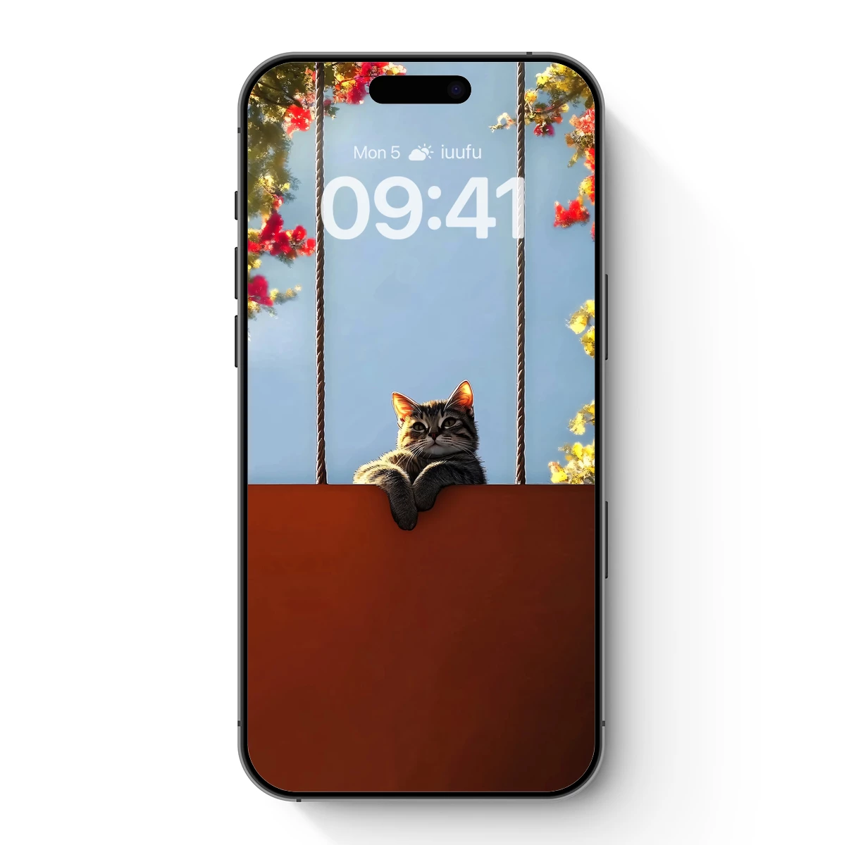 Curious Cat on a Swing: Autumnal Serenity