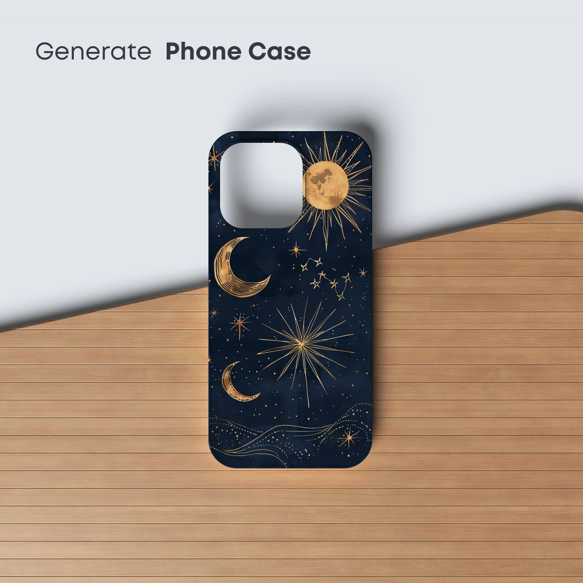 Golden Celestial Symphony: Moon, Sun, and Stars - Image 3