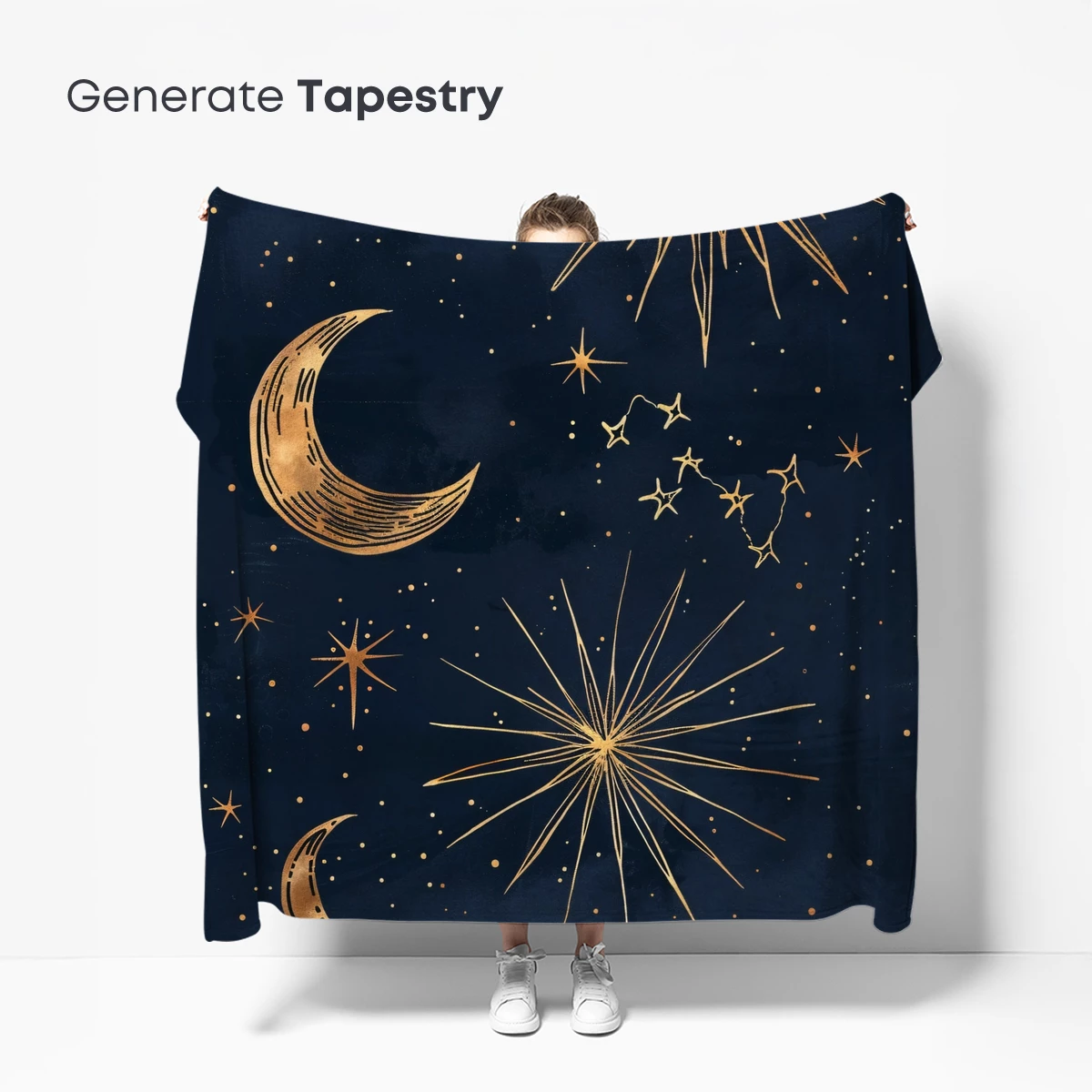 Golden Celestial Symphony: Moon, Sun, and Stars - Image 5