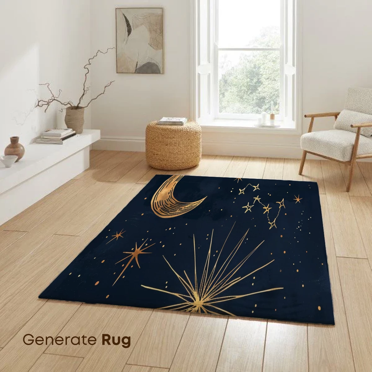 Golden Celestial Symphony: Moon, Sun, and Stars - Image 6