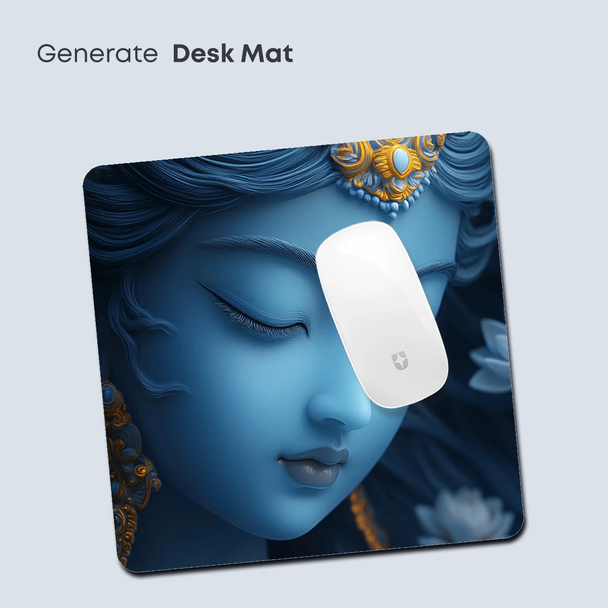 Ethereal Blue Goddess: Divine Serenity in Gold Accents - Image 4