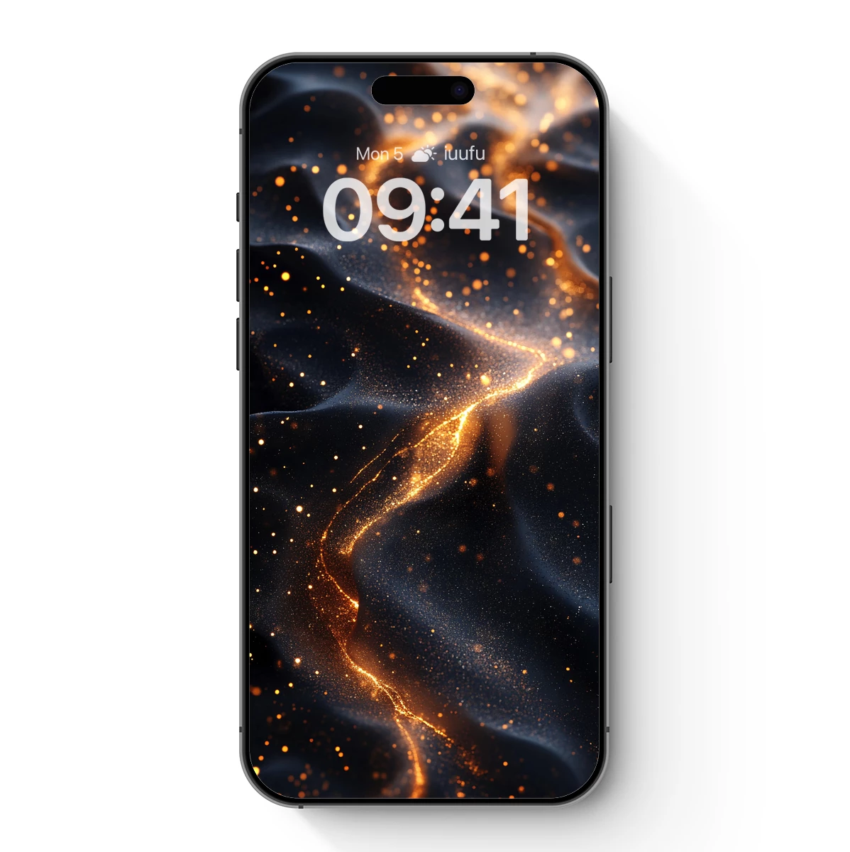 Golden Stardust Waves: Abstract Elegance