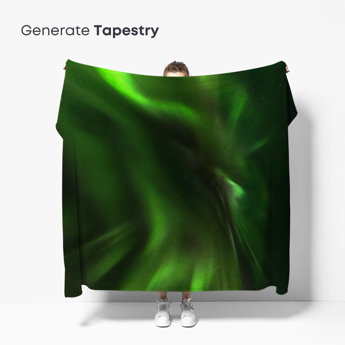 Aurora Vortex: Green Swirls in Cosmic Night - Image 5