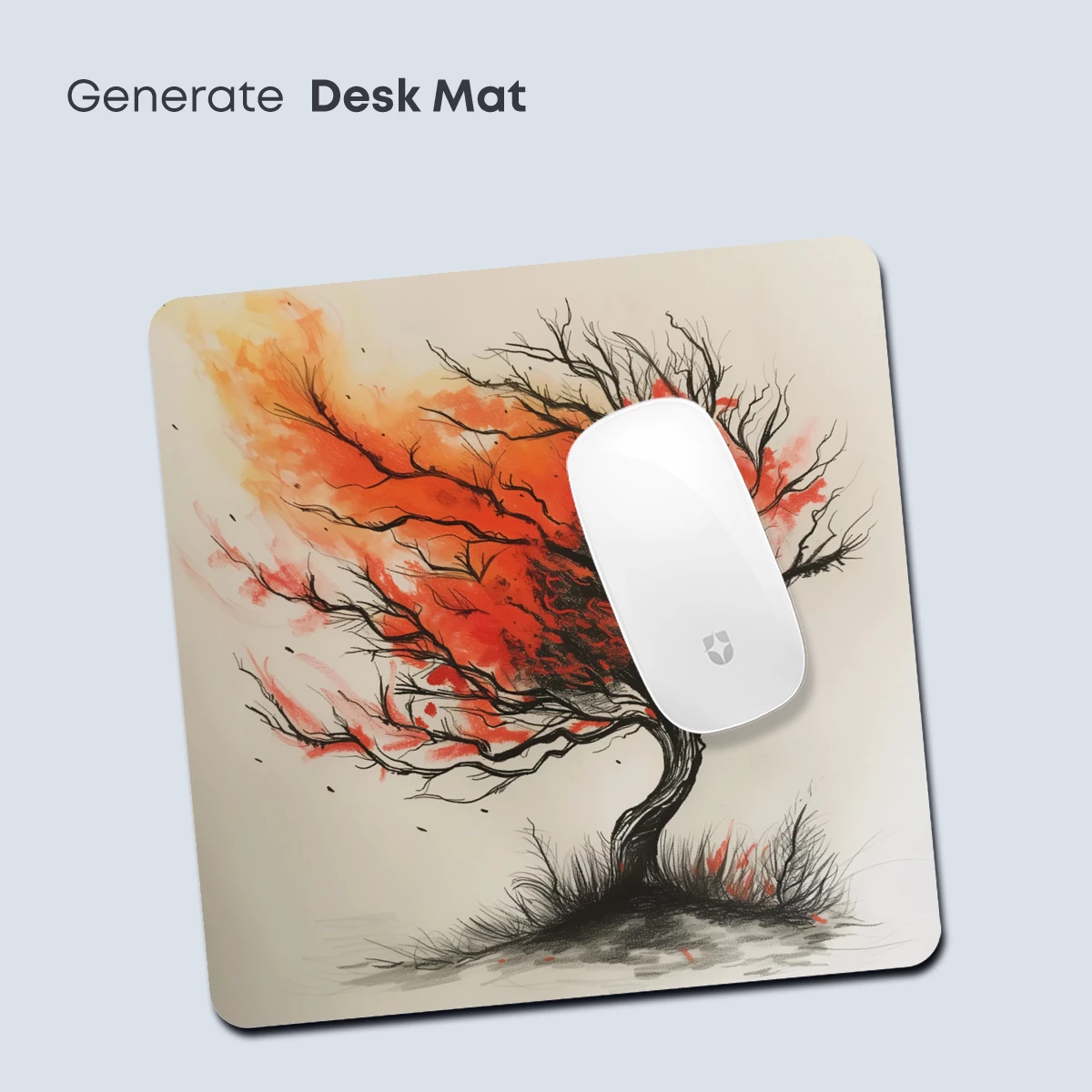 Fiery Wind-Whipped Tree: Abstract Nature Art - Image 4