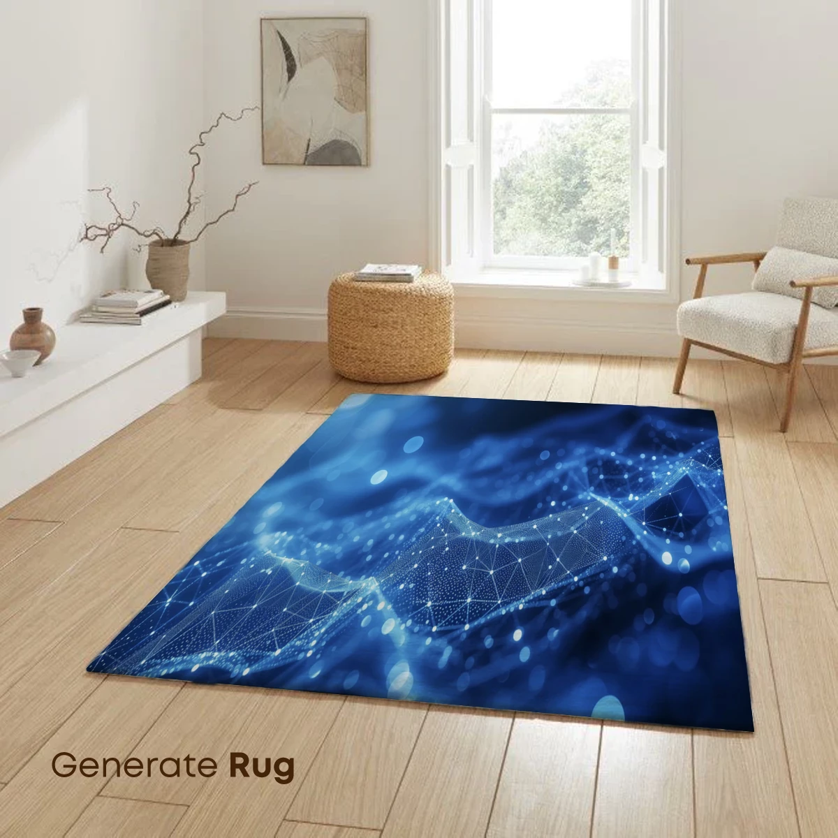 Blue Polygonal Waves: Digital Abstract Artistry - Image 6