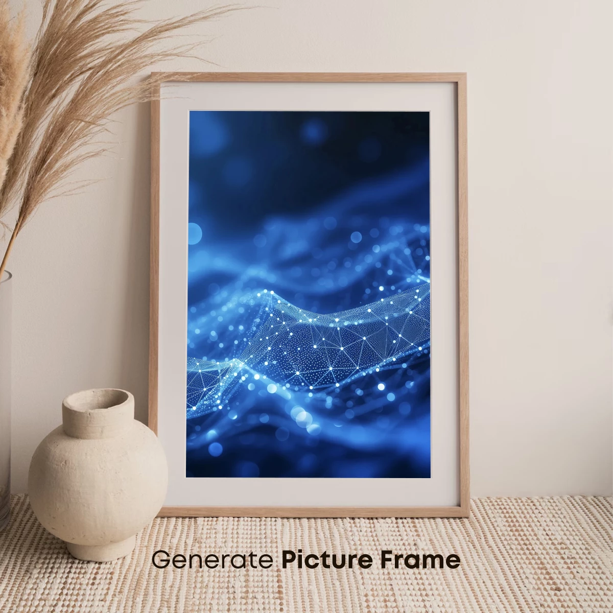 Blue Polygonal Waves: Digital Abstract Artistry - Image 7