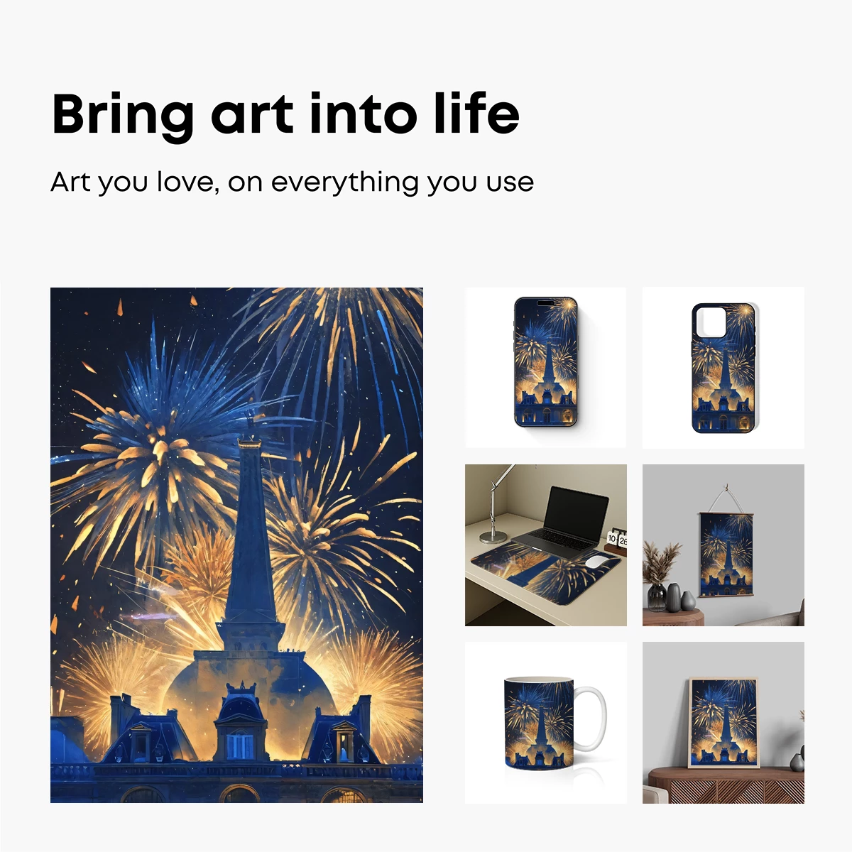 Eiffel Tower Under a Firework Symphony - Image 2