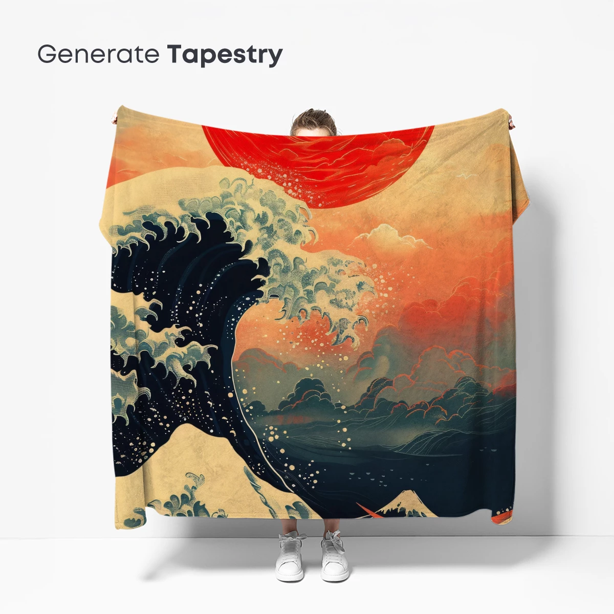 Hokusai's Wave at Sunset: Modern Elegance - Image 5