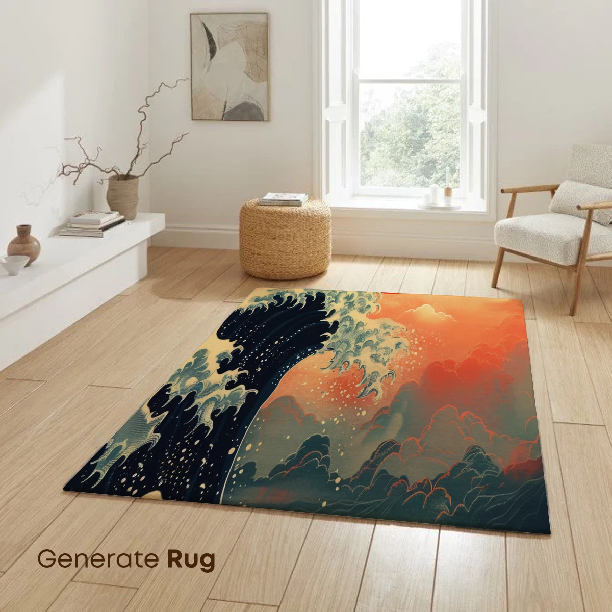 Hokusai's Wave at Sunset: Modern Elegance - Image 6