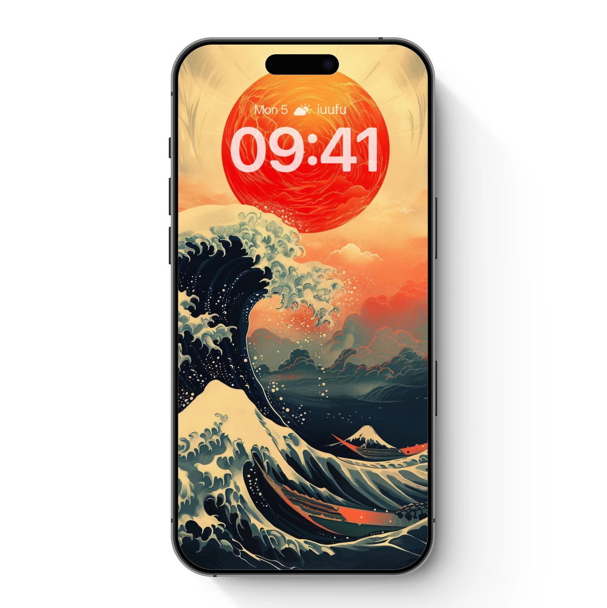 Hokusai's Wave at Sunset: Modern Elegance
