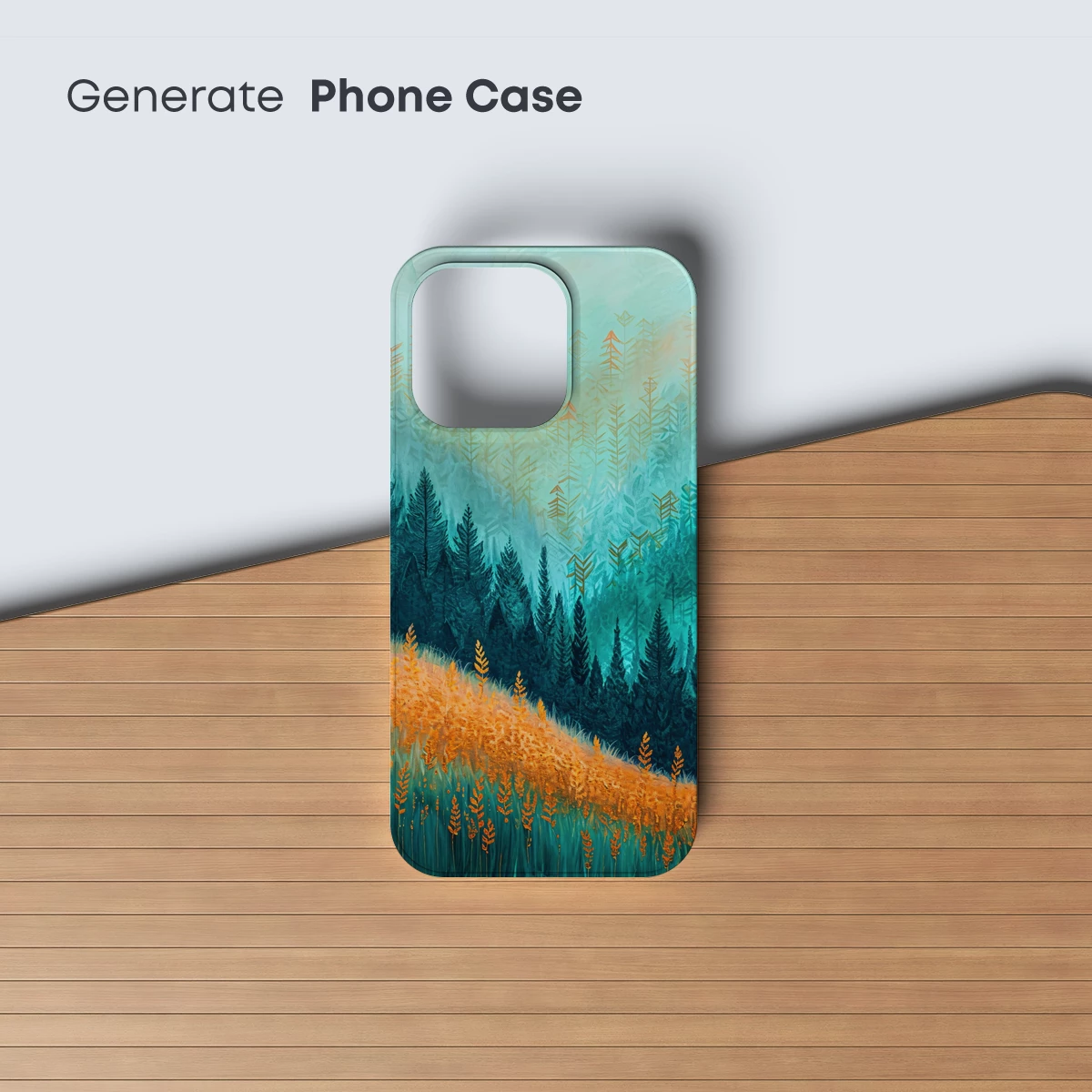 Enchanted Forest Dawn: Teal and Gold Serenity - Image 3