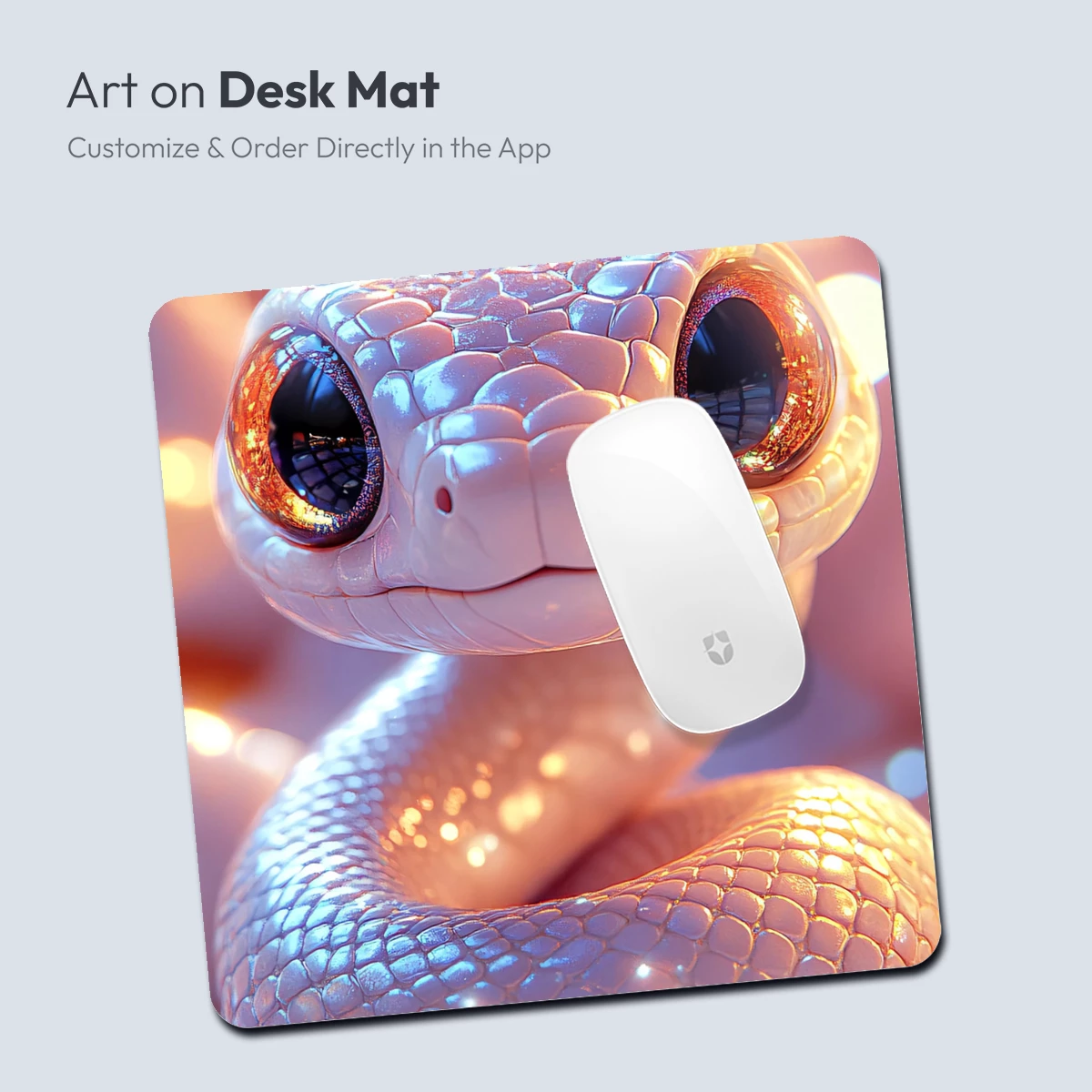 Enchanted Serpent: Glowing Eyes in a Dreamy Bokeh - Image 4