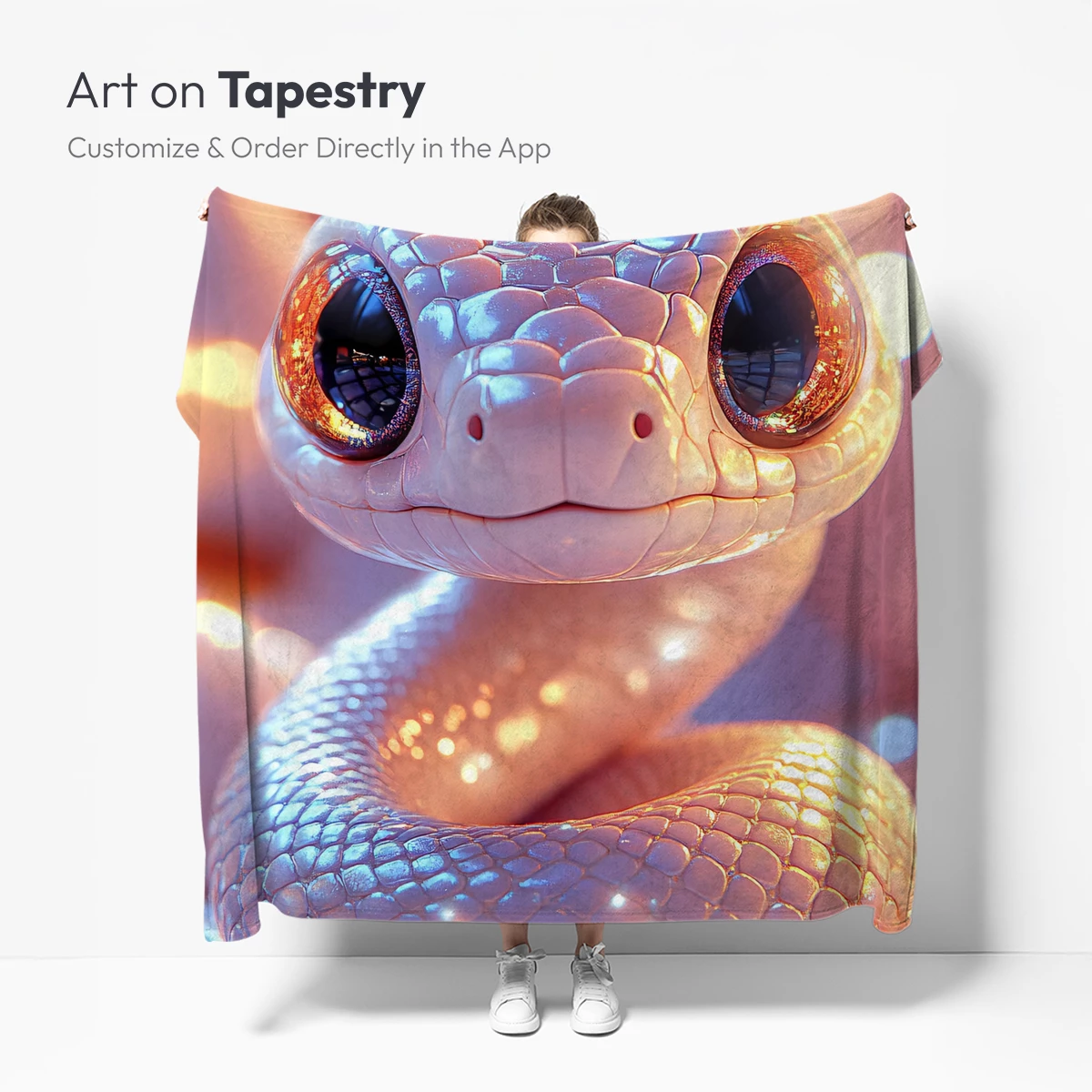 Enchanted Serpent: Glowing Eyes in a Dreamy Bokeh - Image 5