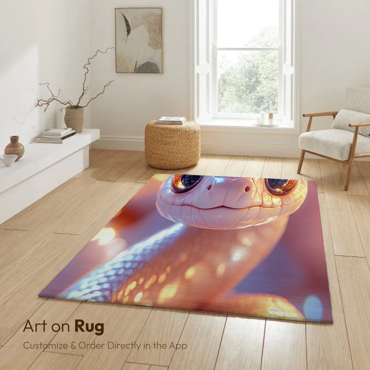 Enchanted Serpent: Glowing Eyes in a Dreamy Bokeh - Image 6