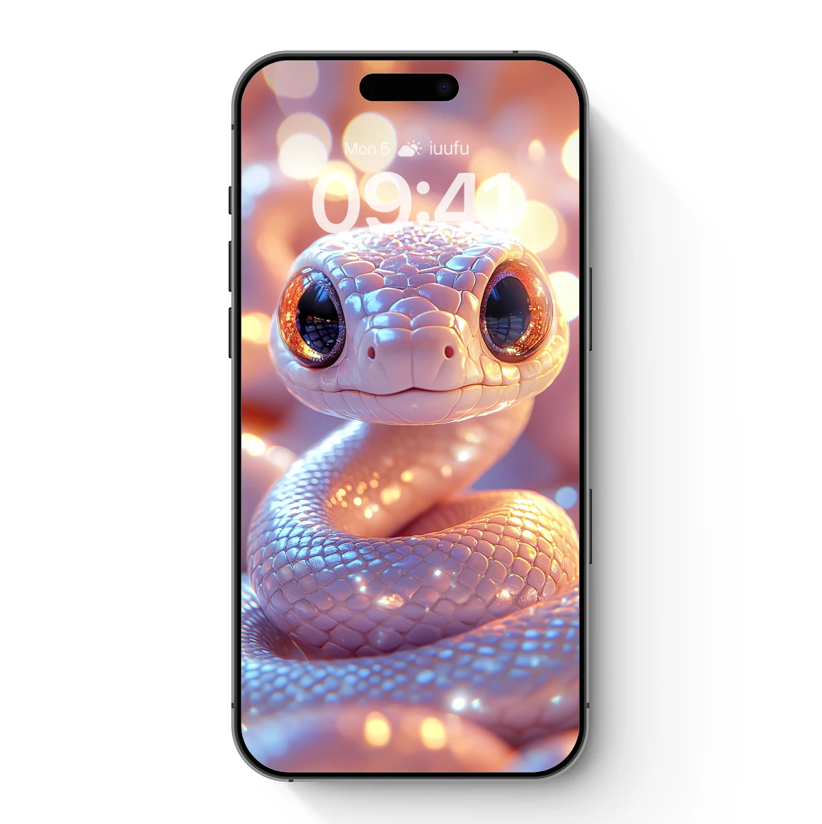 Enchanted Serpent: Glowing Eyes in a Dreamy Bokeh