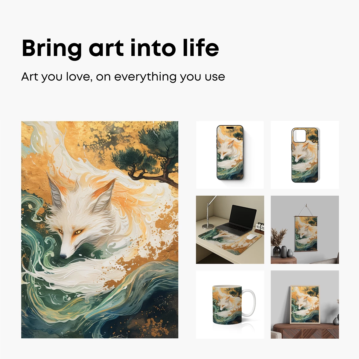 Ethereal Fox in Whirling Waves - Image 2