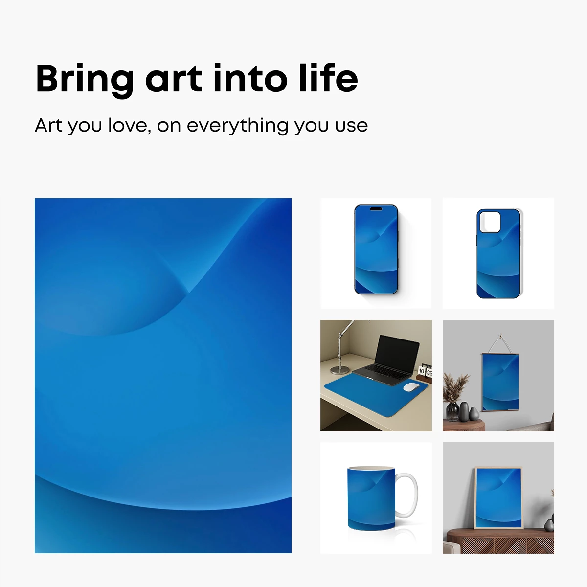 Blue Serenity: Abstract Waves in Harmony - Image 2