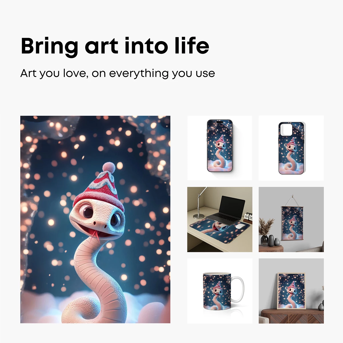 Festive Snake in Winter Wonderland - Image 2