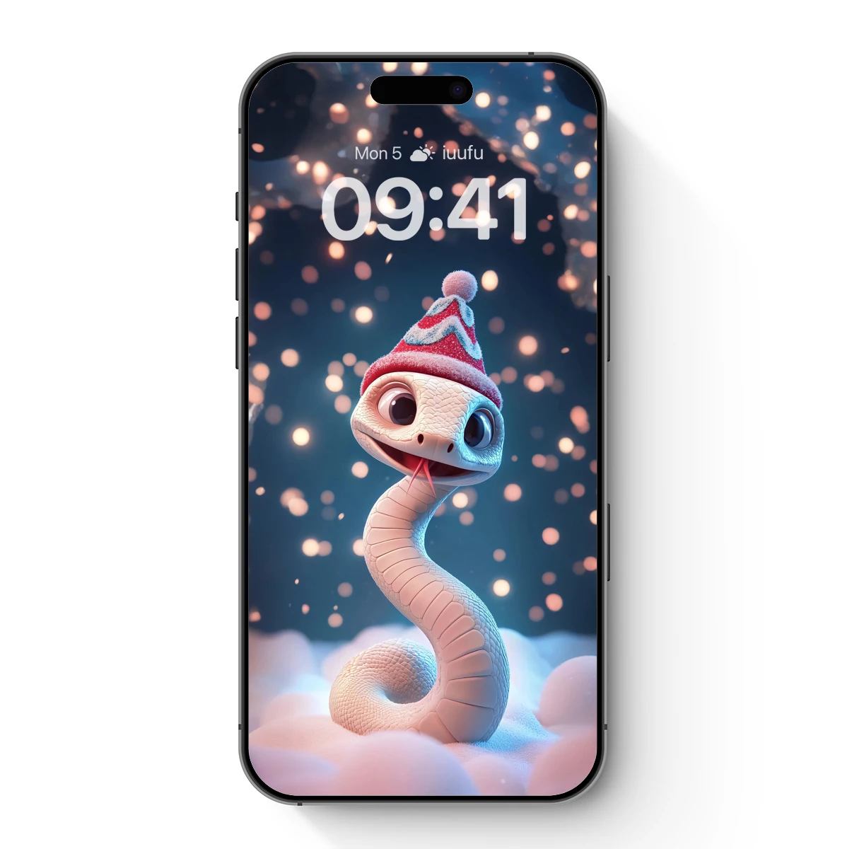 Festive Snake in Winter Wonderland