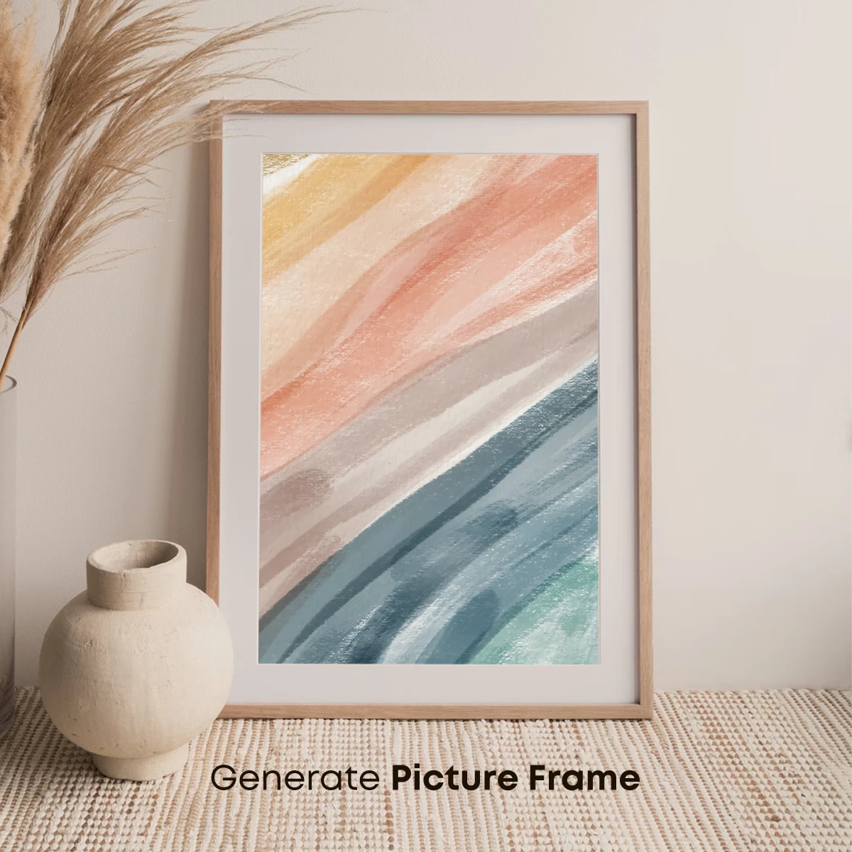 Abstract Horizon Fusion: Warm Tones Meet Cool Depths - Image 7