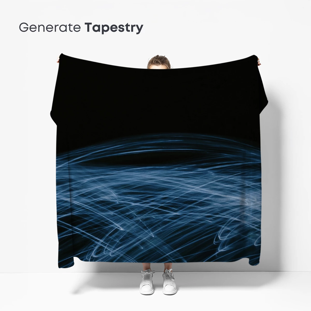 Blue Neon Whispers: Abstract Flow - Image 5