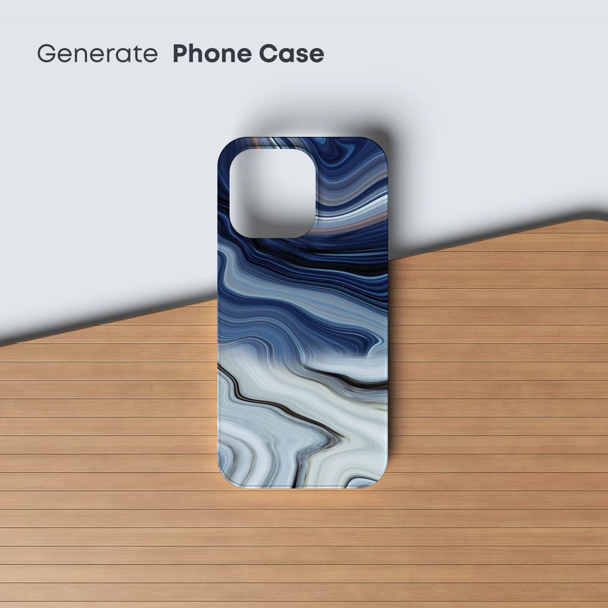 Fluid Marble Odyssey: Abstract Waves in Blue and White - Image 3