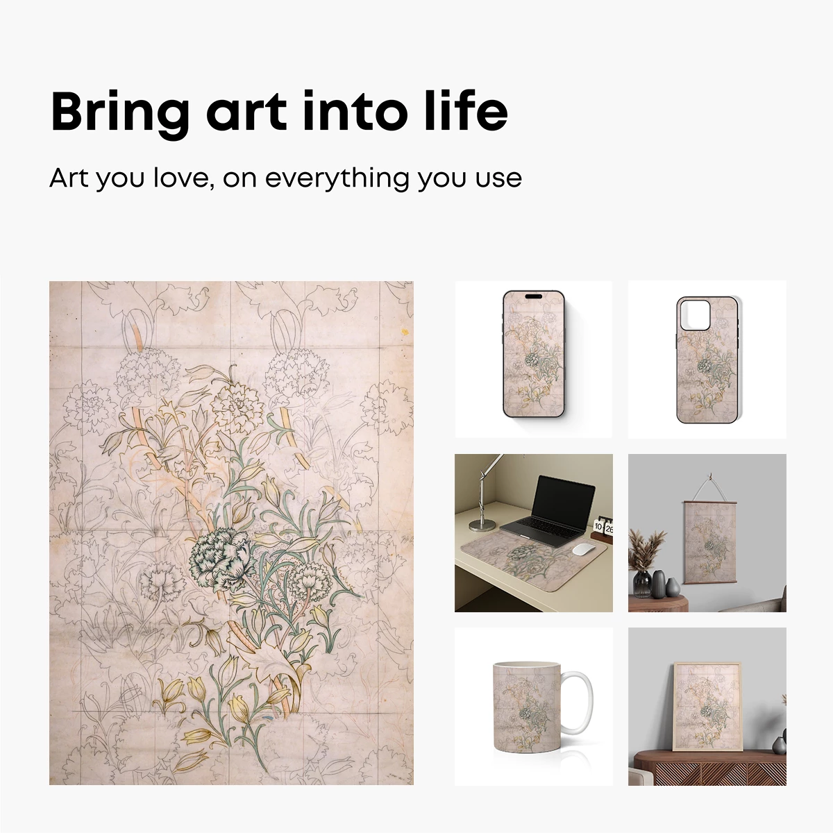 Art Nouveau Floral Symphony - Image 2