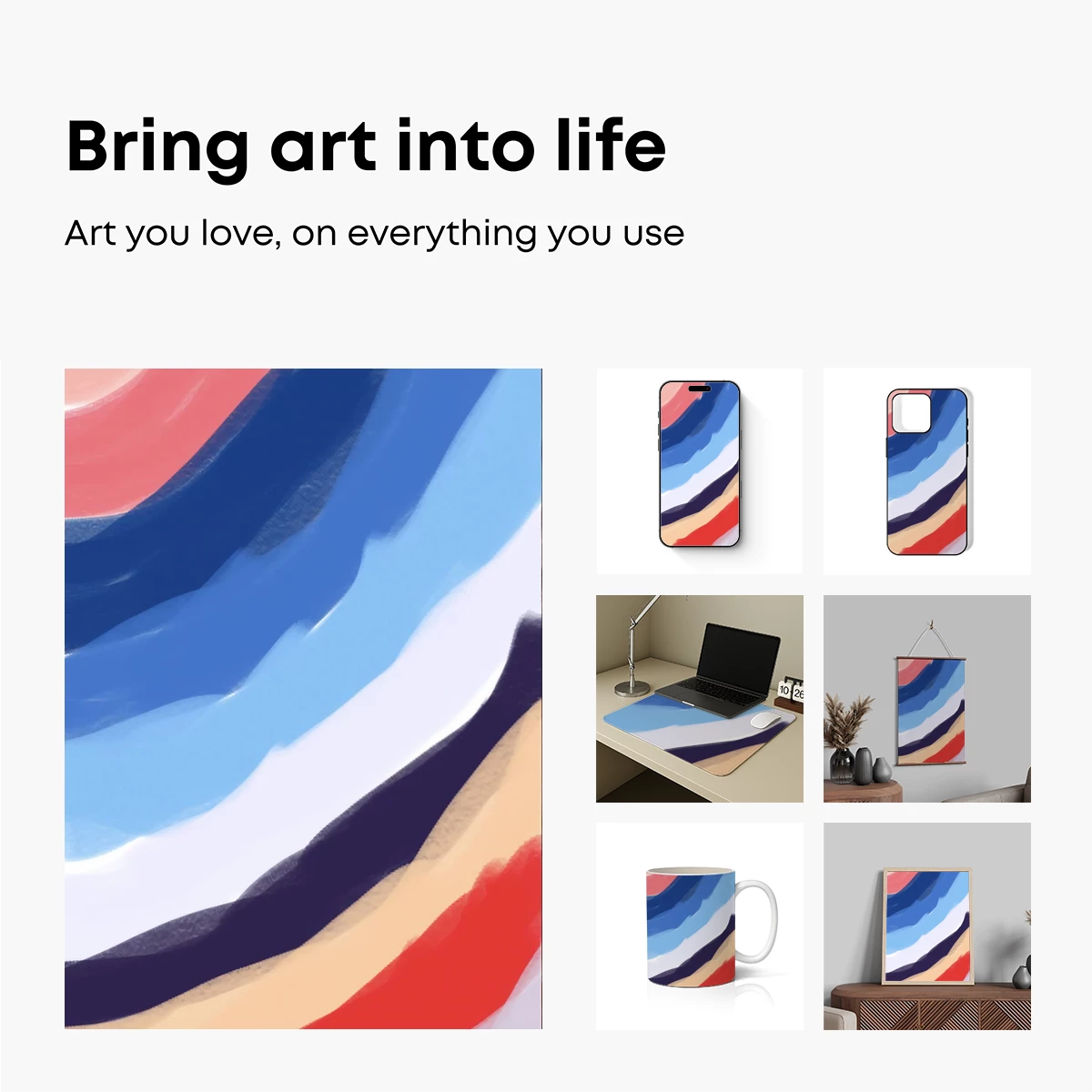 Abstract Waves of Color: Modern Brushstroke Symphony - Image 2