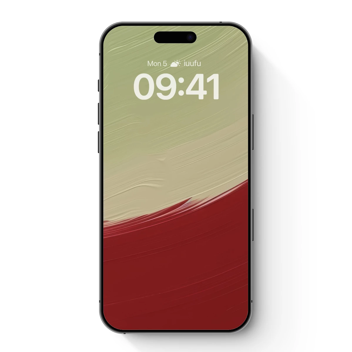 Abstract Brushstroke Symphony: Green, Cream, and Red