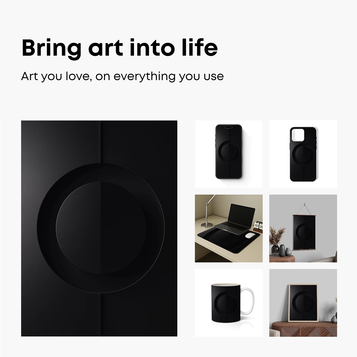 Eclipse of Shadows: Minimalist Black Circles - Image 2